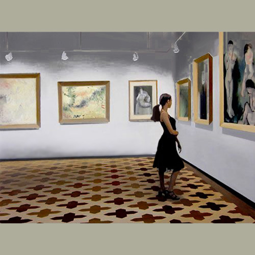 museum girl, painting