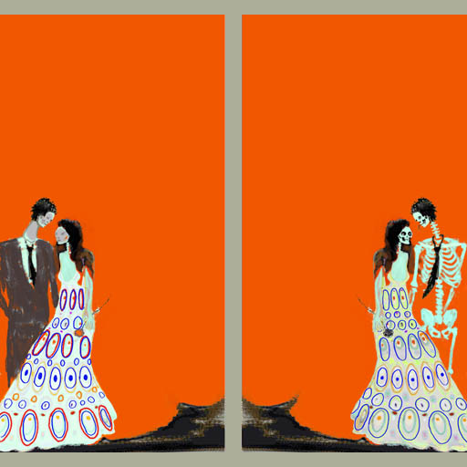 wedding, dark contemporary art, painting